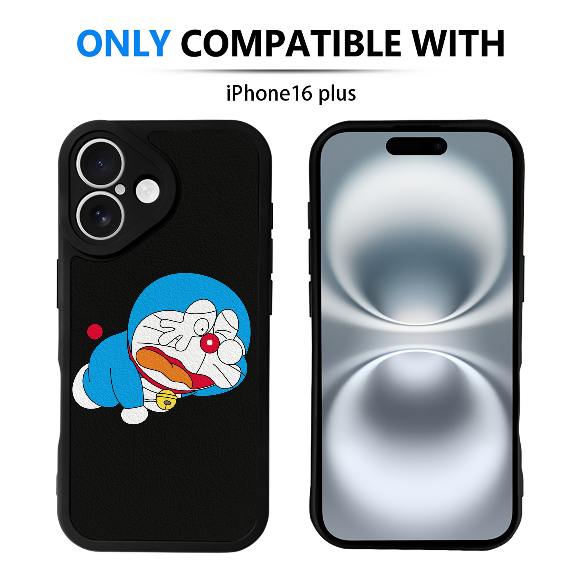 （画像用） ドラえもん Doraemon 【iPhone 16シリーズ対応】シリコンスマホケース（レザー調） 材質：シリコン